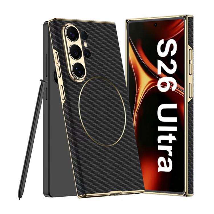 Custodia in pelle placcata con chiusura magnetica per Samsung Galaxy S26 Ultra