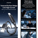 Cavo dati USB a 8 pin USAMS ricarica rapida 2,4A 1m