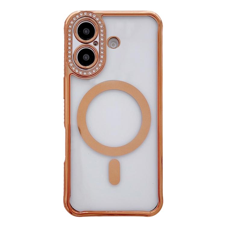 Custodia magnetica per telefono in acrilico trasparente galvanizzato con strass, For iPhone 17 Pro Max, For iPhone 17 Pro, For iPhone 17, For iPhone Air