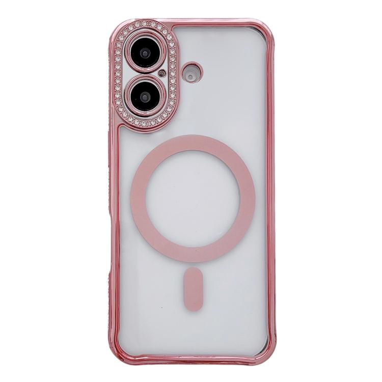 Custodia magnetica per telefono in acrilico trasparente galvanizzato con strass, For iPhone 17 Pro Max, For iPhone 17 Pro, For iPhone 17, For iPhone Air