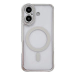 Custodia magnetica per telefono in acrilico trasparente galvanizzato con strass, For iPhone 16 Pro Max, For iPhone 16 Pro, For iPhone 16 Plus, For iPhone 16