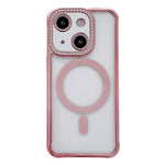 Custodia magnetica per telefono in acrilico trasparente galvanizzato con strass, For iPhone 14 / 13, For iPhone 14 Pro, For iPhone 14 Pro Max, For iPhone 13 Pro Max