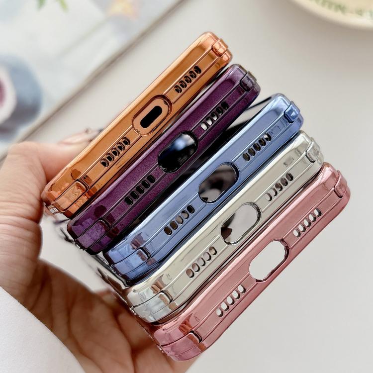 Custodia magnetica per telefono in acrilico trasparente galvanizzato con strass, For iPhone 16 Pro Max, For iPhone 16 Pro, For iPhone 16 Plus, For iPhone 16
