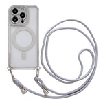 Custodia magnetica per telefono in acrilico trasparente galvanizzato con strass e cordino da collo., For iPhone 13 Pro