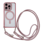 Custodia magnetica per telefono in acrilico trasparente galvanizzato con strass e cordino da collo., For iPhone 13 Pro
