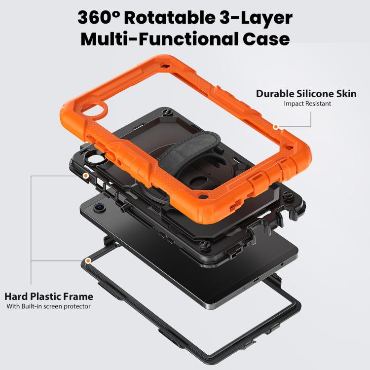 Custodia ibrida in silicone per Samsung Galaxy Tab A11 / A9 con tracolla