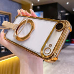 Custodia per telefono magnetica Crystal Shield Ring Holde in TPU + acrilico, For iPhone Air, For iPhone 16 Pro Max, For iPhone 16 Pro