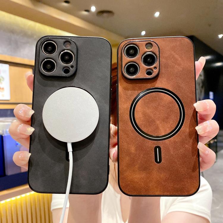Custodia magnetica per telefono in similpelle effetto pelle di agnello, For iPhone 11, For iPhone 11 Pro