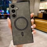 Custodia magnetica in similpelle effetto pelle di agnello per Samsung Galaxy S25