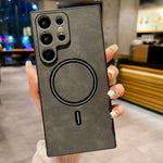 Custodia magnetica in similpelle effetto pelle di agnello per Samsung Galaxy S25