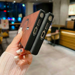 Custodia magnetica in similpelle effetto pelle di agnello per Samsung Galaxy S25