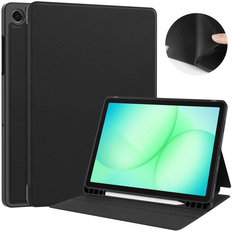Custodia per tablet in tessuto twill effetto pelle vegana con supporto per