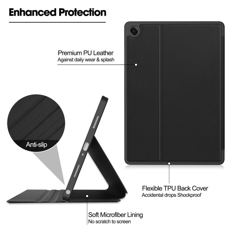 Custodia per tablet in tessuto twill effetto pelle vegana con supporto per