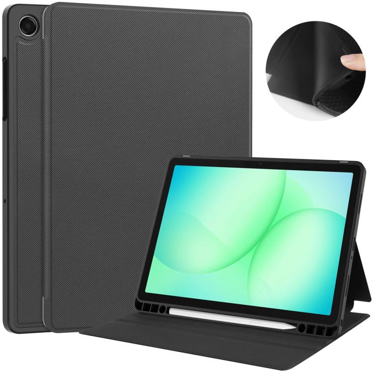 Custodia per tablet in tessuto twill effetto pelle vegana con supporto per