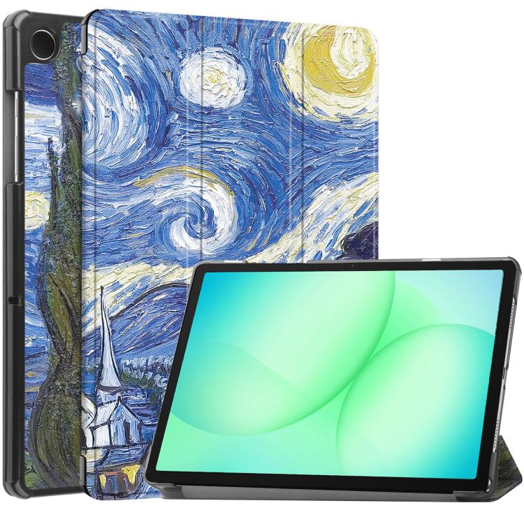 Custodia per tablet intelligente Custer con 3 ante dipinta a mano per Samsung