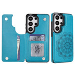 Portafoglio in pelle con doppia fibbia e mandala per Samsung Galaxy S26+, S26