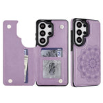 Portafoglio in pelle con doppia fibbia e mandala per Samsung Galaxy S26+, S26