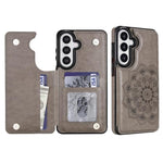 Portafoglio in pelle con doppia fibbia e mandala per Samsung Galaxy S26+, S26