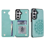 Portafoglio in pelle con doppia fibbia e mandala per Samsung Galaxy S26+, S26