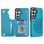 Portafoglio in pelle con doppia fibbia e mandala per Samsung Galaxy S26+, S26