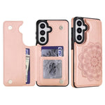 Portafoglio in pelle con doppia fibbia e mandala per Samsung Galaxy S26+, S26
