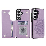 Portafoglio in pelle con doppia fibbia e mandala per Samsung Galaxy S26+, S26