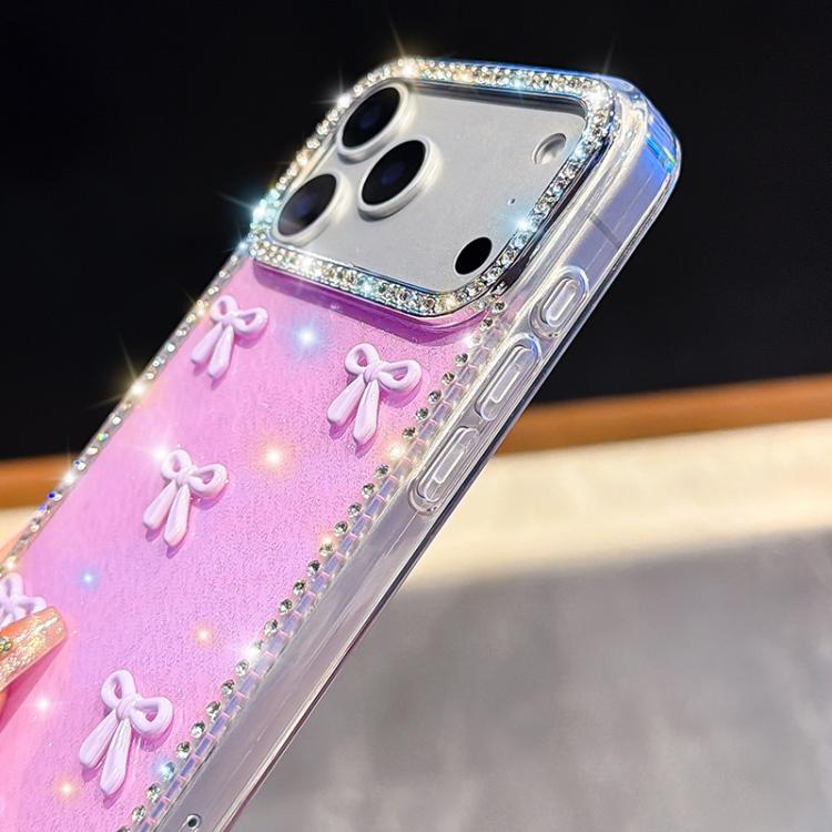 Custodia per telefono IMD con fiocco colorato scintillante e bracciale, For iPhone 14 Pro, For iPhone 14 Pro Max