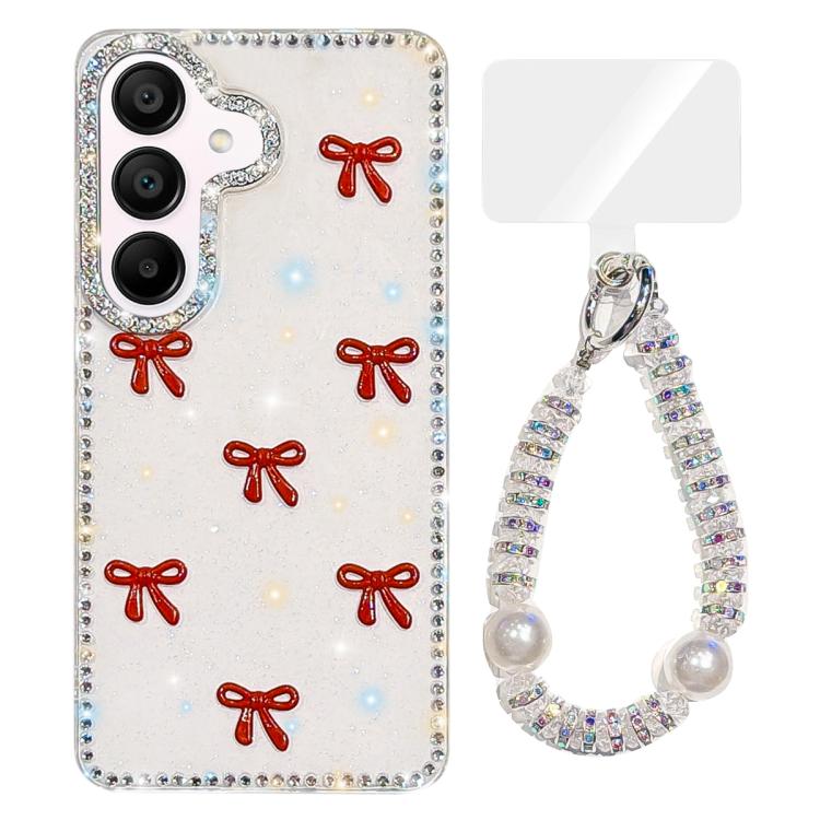 Custodia IMD con fiocco colorato scintillante per Samsung Galaxy A15 e A55 5G