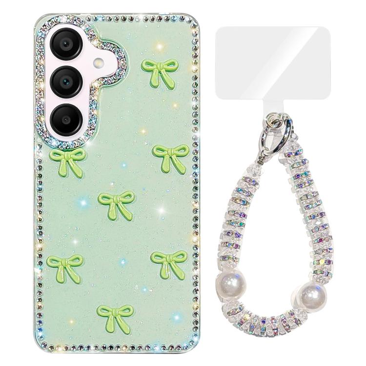 Custodia IMD con fiocco colorato scintillante per Samsung Galaxy A15 e A55 5G
