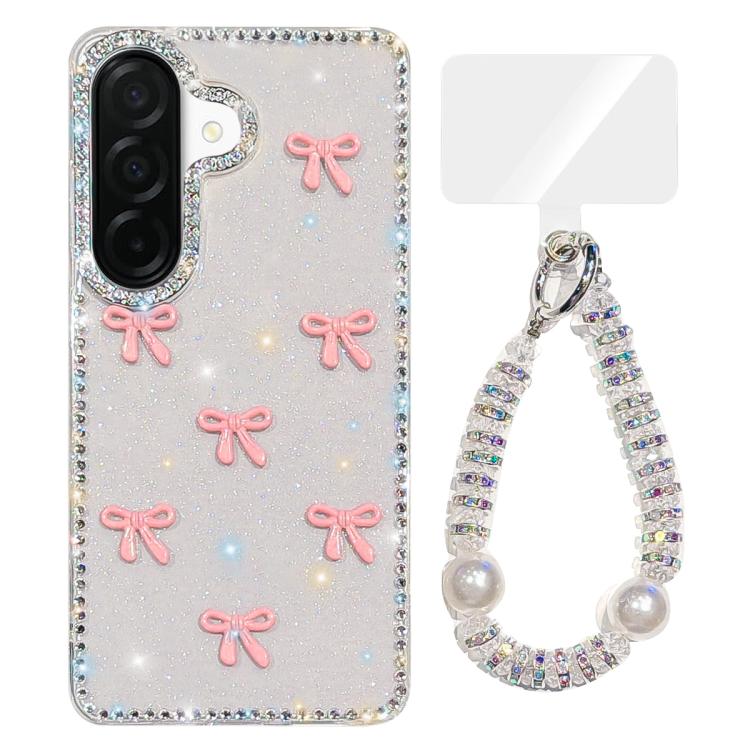Custodia IMD con fiocco colorato scintillante per Samsung Galaxy A56 e A26 5G