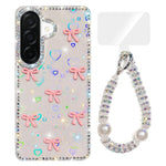 Custodia IMD con fiocco colorato scintillante per Samsung Galaxy A56 e A26 5G