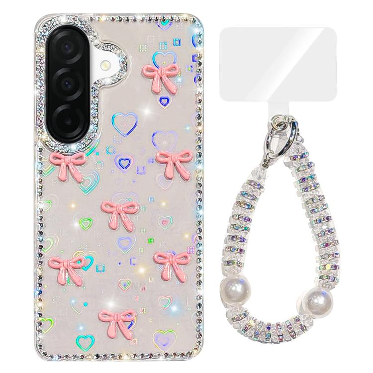 Custodia IMD con fiocco colorato scintillante per Samsung Galaxy A56 e A26 5G
