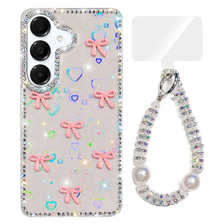 Custodia IMD con fiocco colorato e bracciale per Samsung Galaxy A35 5G