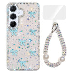 Custodia IMD con fiocco colorato scintillante per Samsung Galaxy A15 e A55 5G