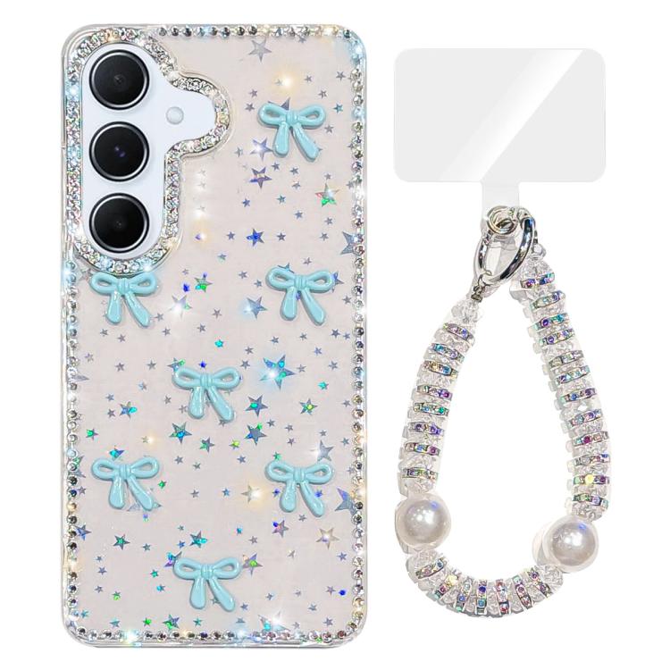 Custodia IMD con fiocco colorato scintillante per Samsung Galaxy A15 e A55 5G