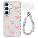 Custodia IMD con fiocco colorato scintillante per Samsung Galaxy A15 e A55 5G