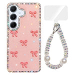 Custodia IMD con fiocco colorato scintillante per Samsung Galaxy A15 e A55 5G
