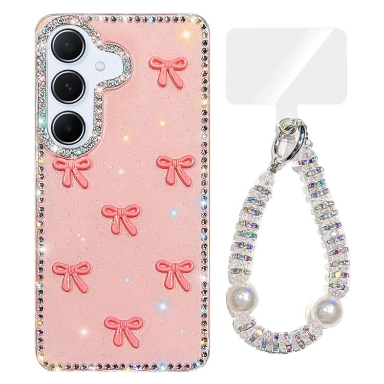 Custodia IMD con fiocco colorato scintillante per Samsung Galaxy A15 e A55 5G