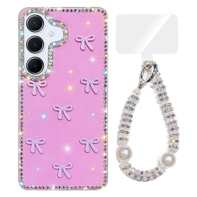 Custodia IMD con fiocco colorato scintillante per Samsung Galaxy A15 e A55 5G
