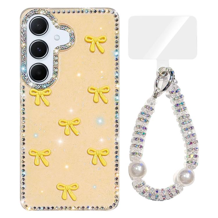 Custodia IMD con fiocco colorato scintillante per Samsung Galaxy A15 e A55 5G