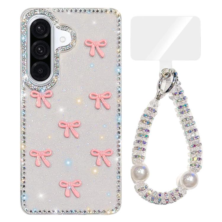 Custodia IMD con fiocco colorato scintillante per Samsung Galaxy A56 e A26 5G
