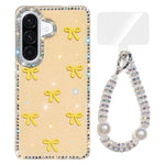 Custodia IMD con fiocco colorato scintillante e bracciale per Samsung Galaxy A57