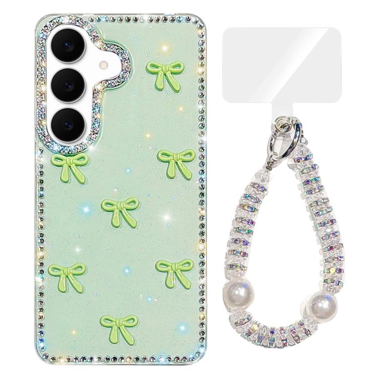 Custodia IMD con fiocco colorato scintillante e bracciale per Samsung Galaxy S26