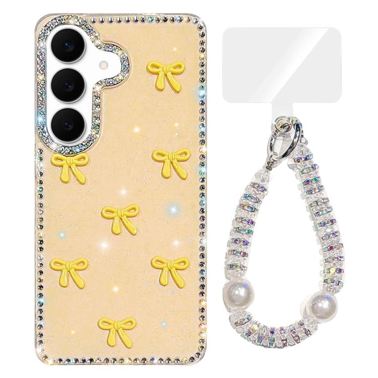 Custodia IMD con fiocco colorato scintillante e bracciale per Samsung Galaxy S26