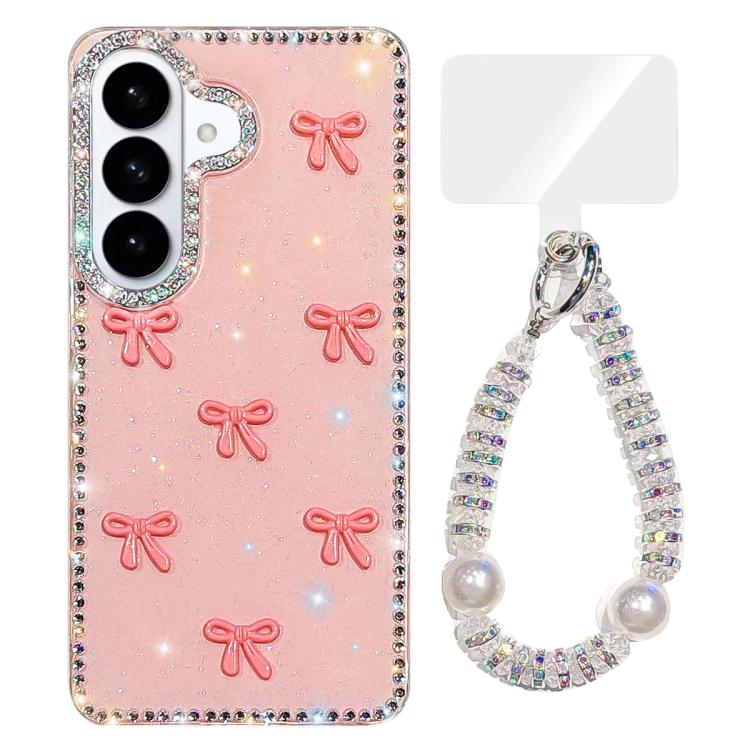 Custodia IMD con fiocco colorato scintillante e bracciale per Samsung Galaxy