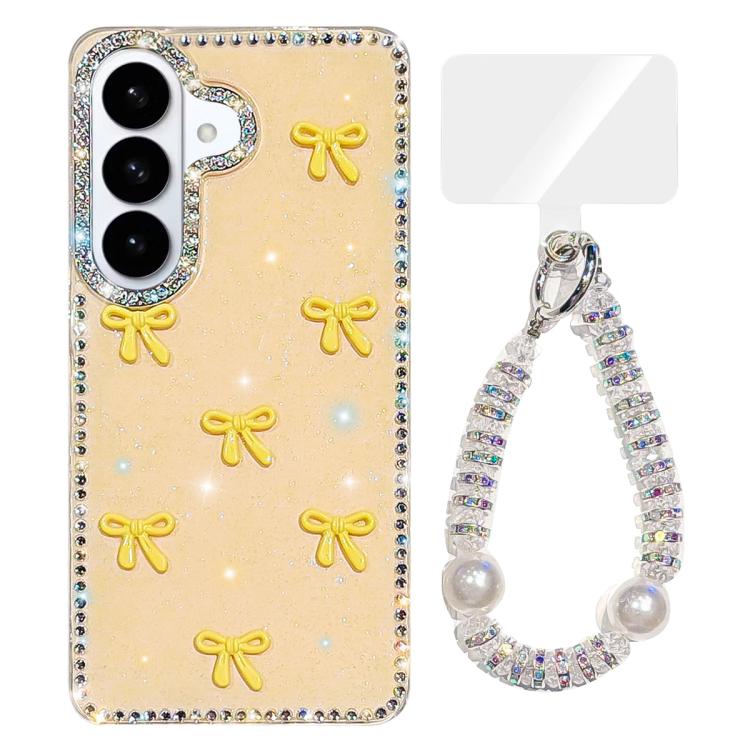 Custodia IMD con fiocco colorato scintillante e bracciale per Samsung Galaxy