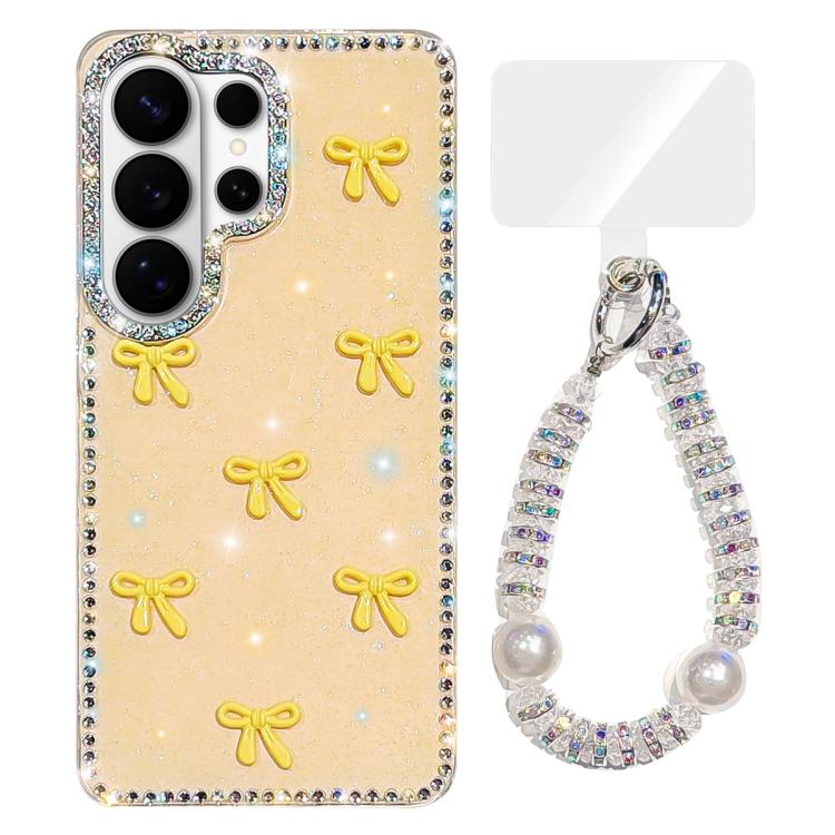 Custodia IMD con fiocco colorato scintillante e bracciale per Samsung Galaxy