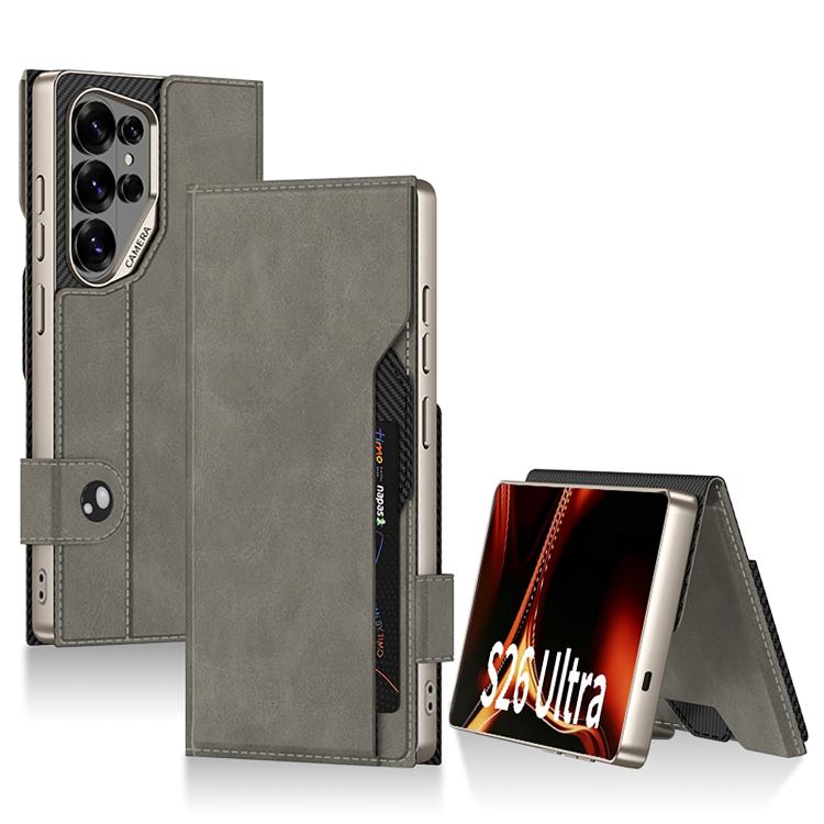 Custodia a libro GKK in pelle opaca con foro grande per Samsung Galaxy S26 Ultra