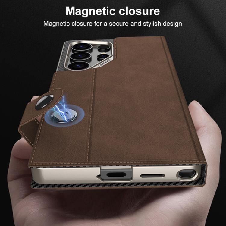 Custodia a libro GKK in pelle opaca con foro grande per Samsung Galaxy S26 Ultra