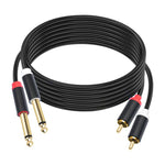 Cavo audio 2 RCA a 2 jack 6,35 mm maschio 1.5-5m